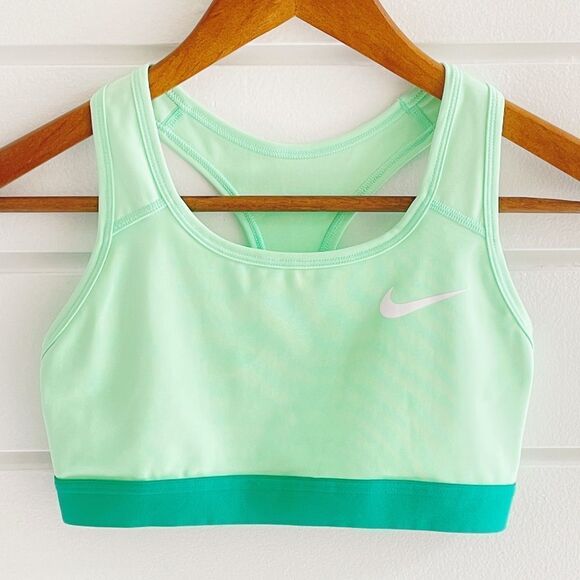 Nike Dri Fit Swoosh Medium Support Sports Bra Mint Green Size Small - Picture 1 of 4